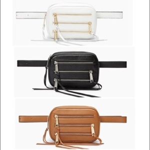 Rebecca Minkoff 3 zip leather bag black new